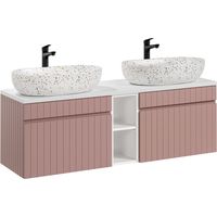 Meubles vasques à poser + 1 élément - 140 cm - Emblematic Rose - Livraison gratuite