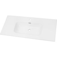 Lavabo ad incasso in ceramica bianco lucido per mobili bagno misure 101x46 cm - confezione 1
