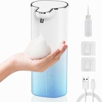 Dispenser di sapone automatico a parete senza contatto con sensore, ricaricabile tramite USB, impermeabile IPX5 per cucine e bagni (400 ml) - P9