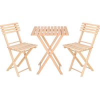 Holzmöbel-Set 2 Holzstühle 1 Holztisch Holzmöbel für Garten klappbar