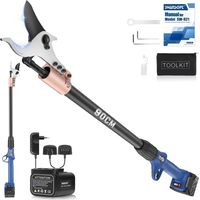SWANSOFT Élagueur électrique à perche de 90 cm avec batterie 4 Ah + 4 Ah, moteur sans balais 1050 W, pour l'élagage des branches hautes, diamètre de coupe 40 mm 921-1