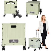 Stair-Climbing Shopping Trolley, Foldable 32L, Lid