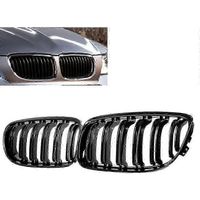Paire de calandres avant noires brillantes pour BMW Série 3 E90 Berline/Break 2009-2011
