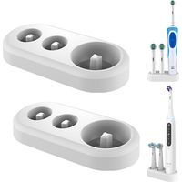 Pack of 2 Toothbrush Holders, Electric Toothbrush Head Holder, for Electric Toothbrushes and IO Toothbrush Heads, White.