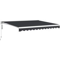 Store banne extérieur électrique et manuel 4x3 m gris avec télécommande et cadre aluminium
