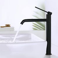DETBOM Miscelatore per Lavabo Nero Rubinetto per Lavabo alto Rubinetto per Bagno Girevole a 360° Rubinetto per Bagno Moderno in Acciaio Inossidabile