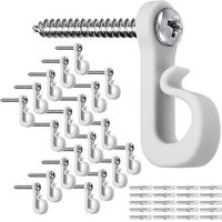 (24 Lights, Black) Light Hooks With Screws, Garage New Year Holiday Party Wall Patio Hooks, Easy Release Indoor Outdoor Christmas Light Assortment