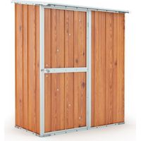 Casetta Box da Giardino in Lamiera di Acciaio Porta Utensili 155x100x192 cm Enaudi Legno