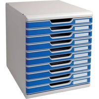 Cassettiera Exacompta MODULO Classic 10 cassetti 28,8x35x32 cm grigio/blu 302003D