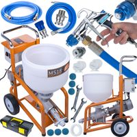 Rosfix Machine à Projeter MaxStream18 – 1800W, 12L/min, Cuve 28L Pompe à Vis, Pistolet Laiton Pour Enduits, Mortiers, Chapes Matériel de Projection Professionnel