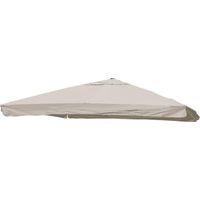 Revêtement pour parasol de luxe hwc-a96 avec volant, 3 x 3 m (ø4,24 m) polyester 3kg, crème-gris
