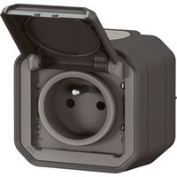 Legrand - Prise de courant avec volet Plexo complet saillie - anthracite