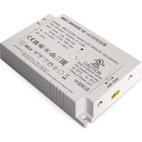 Convertisseur LED 100-240 V CA / 12+24 V CC, longueur 110 mm, 18 W, blanc lisse