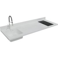 PlaniQuartz einteilige Arbeitsplatte mit linkem Waschbecken Ò 180 cm SNOVA