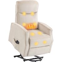 Poltrona Elettrica Alzapersona Poltrona Relax Massaggiante, Beige