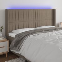 LED Kopfteil Taupe 183x16x118/128 cm Stoff vidaXL