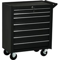 DURHAND Carrello Officina 7 Cassetti con Serratura, Ruote e Maniglia Nero