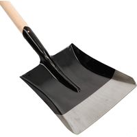 KOTARBAU Pelle à sable robuste de 295 x 245 mm pour le jardin avec manche de 38 mm de diamètre - Pelle en acier pour ramasser les aliments en vrac avec manche en bois