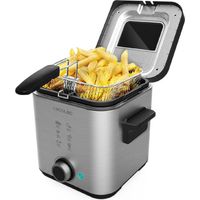Cecotec – Friteuse électrique CleanFry Advance 1500 – 1,5 L – 900 W – Température ajustable jusqu’à 190 ºC – Cuve extractible avec filtre OilCleaner