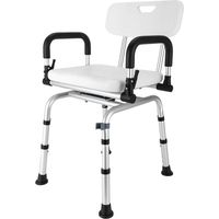 Gojoy – Siège de douche rotatif 360° – Accoudoirs et dossier – Hauteur réglable 40-48cm – Capacité 180kg – Confort optimal pour personnes âgées et femmes enceintes