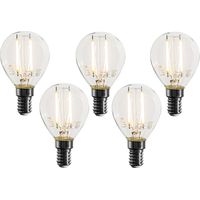 LUEDD Juego de 5 bombillas LED E14 regulables P45 transparentes 3W 250 lm 2700K