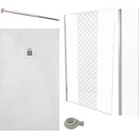 ONDEE - Pack De Ducha – Plato Blanco 160X80cm + Mampara 120cm + Deflector + barra