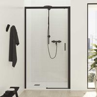 copie de Cabine de douche frontale coulissante F1 1 fixe + 1 porte - Sans Low Profile Decoracion Mampara: Verre transparent - Mamparas: 105 (103,5 -108)cm