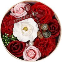 Rosenblüten-Seifenset mit Geschenkbox, realistische Rosenblüte (16,2 x 8,2 cm), handgefertigt, stilvolles Geschenk zum Jahrestag oder Muttertag – ideal als Valentinstagsgeschenk.-Style A