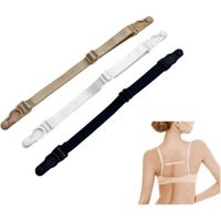 Attache Bretelles Soutien-Gorge - Réglable Élastique Antidérapante - Pour Hauts Robes Sport - Lot de 3