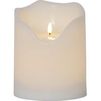 LED Outdoor Stumpenkerze , Flamme Grand', Batterie und Timer, naturweiß, 20cm