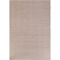 Tapis salon 160 x 235 cm, motif géométrique, beige, écru, structure en relief pour un effet texturé, finition soignée, idéal pour salon