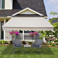 Store banne en aluminium, store banne à bras articulés, store banne de 3 m de large, store banne de balcon, pare-soleil pour balcon, beige