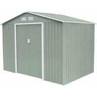 Gartenhaus aus Metall Gardiun Leeds 5,30 m² Außenfläche 277x191x202 cm Verzinkter Stahl Hell Grün