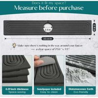 Protection anti-éclaboussures pour robinet d'évier de cuisine en diatomite, plateau d'évier de séchage, tapis absorbant (gris foncé, 60 x 10 cm)