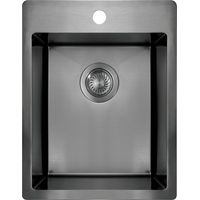 Einbauspülbecken Titanfarben eckig 39 cm Edelstahl mit Siphon "Olfato Precious"