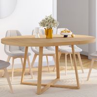 SELMA mesa de comedor redonda extensible 4-8 personas madera efecto haya 110-150 cm