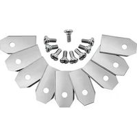 Ahlsen Automatischer Rasenmäher aus Titan, Messer für Gartenmaschinen, intelligentes Roboter-Rasenmähermesser, 35 18 0,75 mm (Silber), 9 Stück + 9 Schrauben