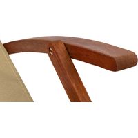 Acacia wood deck chair adjustable foldable beige