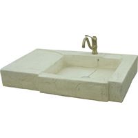 Habitat Et Jardin – Évier 1 bac en pierre reconstituée – Dimensions 99 x 57 x 14 cm – Imite pierre naturelle – Pour cuisine intérieure et extérieure