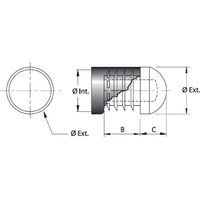 Fortaps Innenstopfen rund aus schwarzem Kunststoff 42 mm