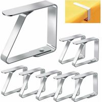 8 PCS Pince Nappe Exteri, Pince pour Nappe de Table Inoxydable Anti-Glissant, Attache Nappe Réglable 7 x 8 cm, Accroche Nappe Table Grande Epaisse pour Jardin Cuisine Bureau Restaurant Mari