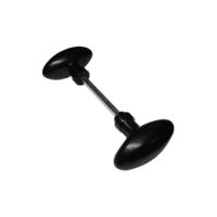 Quincadeco – Bouton double ovale aluminium noir – Carré 6 x 110 mm – Fourreau 6 x 7 mm pour portes anciennes – Résistant à la corrosion