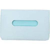 QORVA-Boîte à mouchoirs pare-soleil de voiture, boîte à mouchoirs, porte-mouchoirs rectangulaire, boîtes de mouchoirs en cuir PU multifonctions pour voiture domestique (bleu)