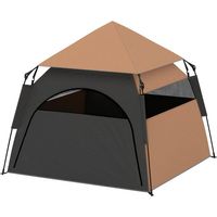 Tente pour animaux, tente pour chien, pliable, résistante aux intempéries, niche pour grands chiens, marron foncé