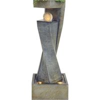 Granimex Flower Twister Polystone mit 12 cm Glaskugel Wassersäule mit Pumpe und LED-Beleuchtung Wass