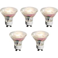 Set of 5 GU10 50mm Dimmable LED Bulbs Clear 4.9W 450 lm 2700K
