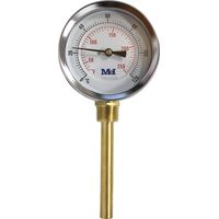 Thermomètre radial Ø80 - 0 à 120° - Longueur doigt de gant 100 mm - pour chauffage et réfrigération - Arcanaute