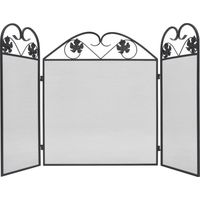Vidaxl – Écran de cheminée 3 panneaux fer noir – Hauteur 61 cm – Pliable pour rangement facile – Support en mailles fines pour sécurité