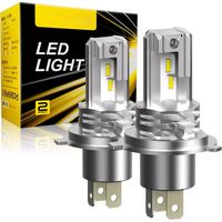 H4 LED-Lampe 6500K Starkes weißes Licht, 400% heller, geeignet für Autoscheinwerferlampen, DC 12V, 1:1 Plug & Play (2 Lampen)