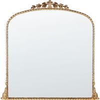 Beliani – Miroir mural arqué 71 x 71 cm doré – Cadre en métal peint – Décoration vintage élégante pour chambre et salon